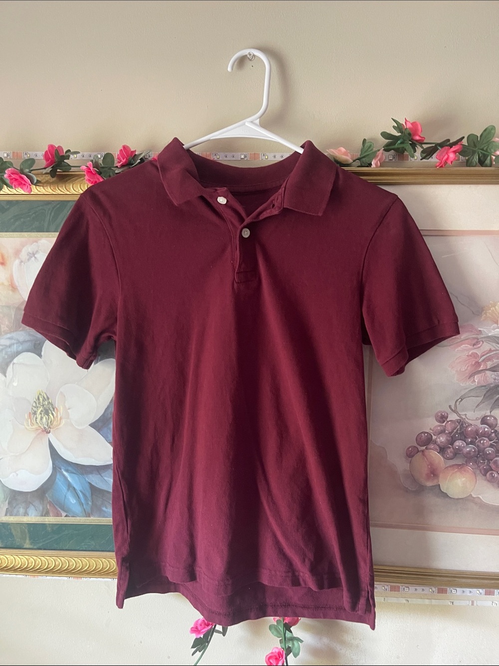 Men's Short-Sleeve Polo in Rich Burgundy